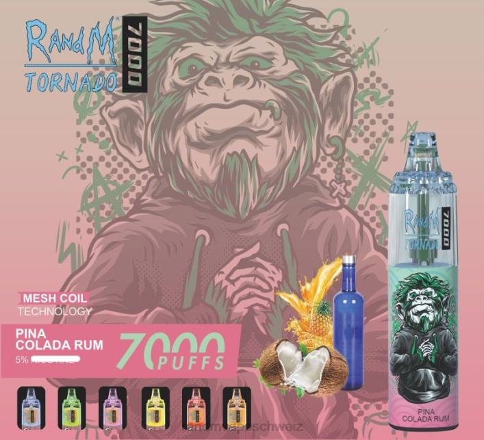 RandM Vape Rabattcode | RandM Tornado 00P2175 7000 Airflow Control Vape-Gerät 1St Pina Colada Rum